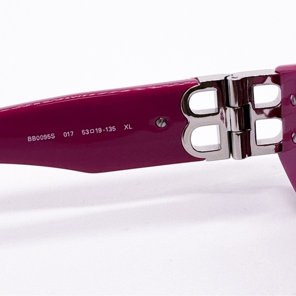 NEW BALENCIAGA BB0095S 017 PINK CAT EYE UNISEX SUNGLASSES - Picture 11 of 13